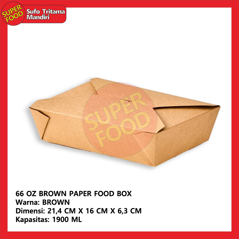66 OZ BROWN PAPER FOOD BOX