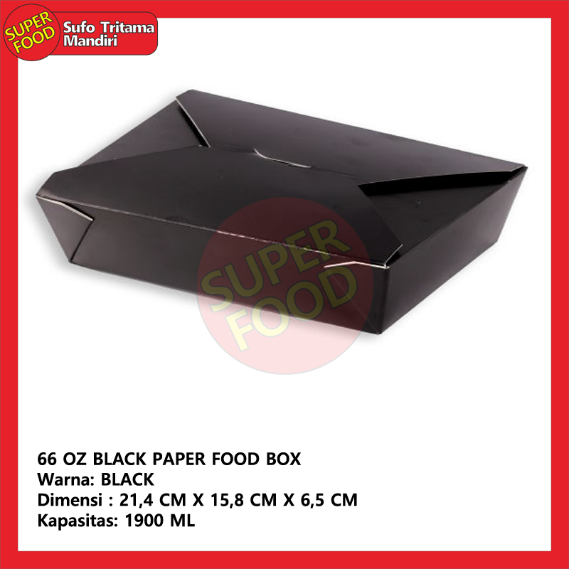 66 OZ BLACK PAPER FOOD BOX