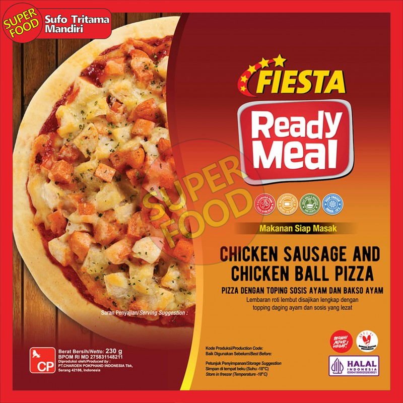 Fiesta Ready Meal Chicken Sausage and Chicken Ball Pizza